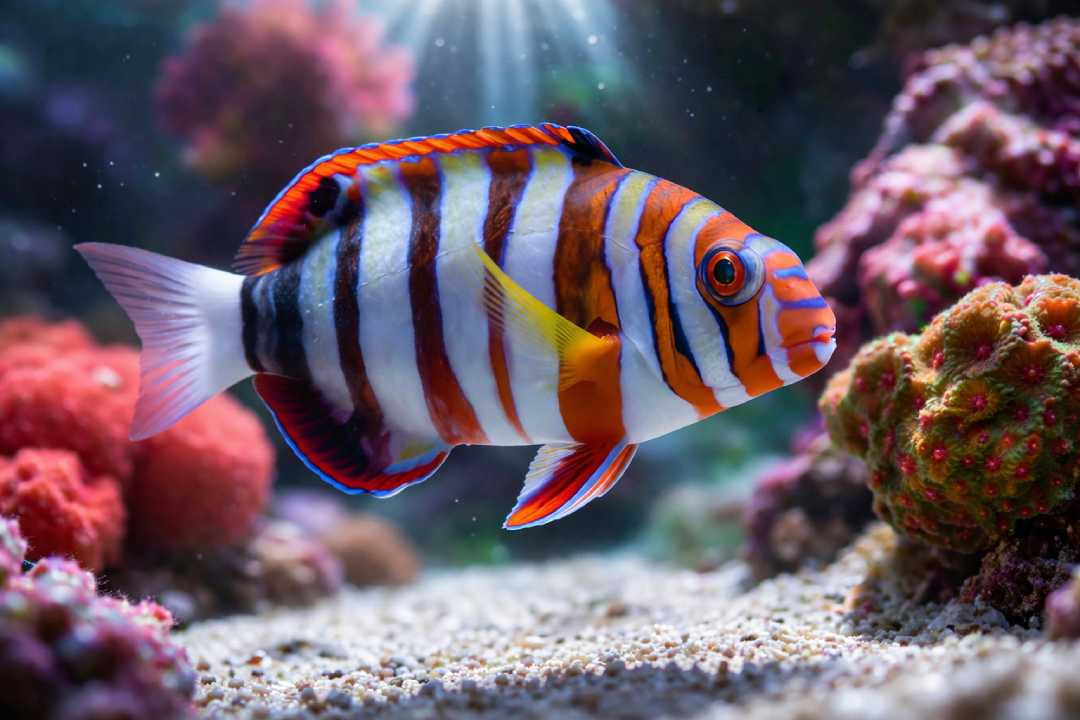 Keunikan Harlequin Tusk Fish Ikan Laut dengan Gigi Tajam dan Warna Cerah